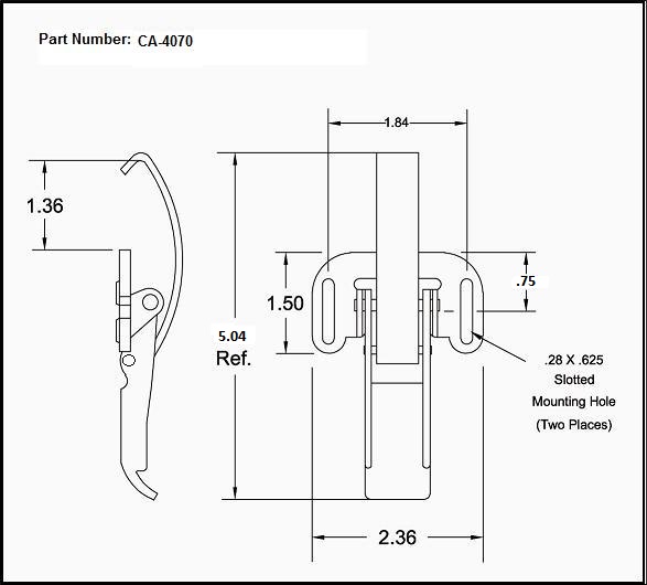 CA4070 OverCenter Draw Latch W/ Solid Curved Hook , Latches & Catches